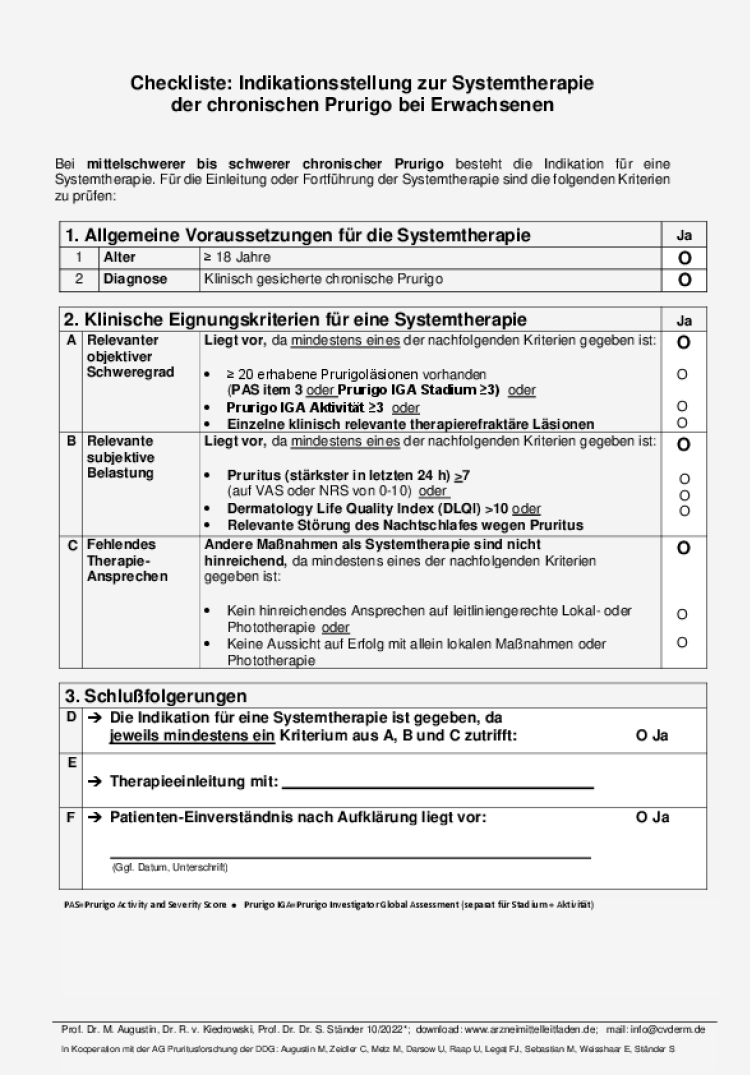 prurigo checkliste systemtherapie final